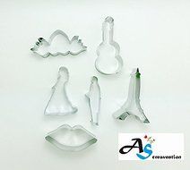 A&amp;S Creavention Mix Romance Shape Cookie Cutters Molds, 6pcs N3