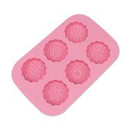 Wocuz 6-cavity Round Mooncake Chocolate Muffin Handmade Soap Cookies Silicone Mold New N2