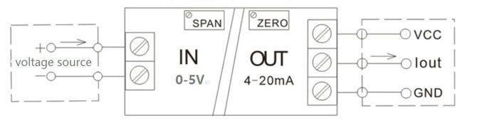 Voltage To Current Module 0-5V to 4-20MA Conversion Sensor Module