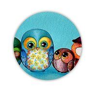 Generic Print With Owl Cute Funny Cute Cup Coaster Mdf Material N5