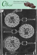 Cybrtrayd L017 50th Lolly Chocolate Candy Mold with Exclusive Cybrtrayd Copyrighted Chocolate Molding Instructions