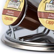 K Cup Holder, 35 Pod Capacity K-Cup Coffee Pod Storage Carousel Holder Spin Rack Coffee Pod Holder Chrome/Silver N5
