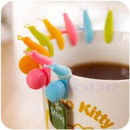 5pcs Cute Snail Shape Silicone Tea Bag Holder Cup Mug Candy Colors Gift Set New N2
