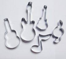 Yunko 5pcs Bass Guitar Music Notes Qute Stainless Steel Cookie Cutter Fondant Cutter Cake Cake Decoration Tools... N2