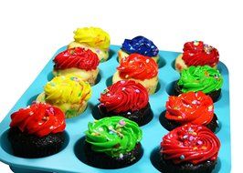 Muffin Pan Silicone and Cupcake Maker 12 Cup Quality Muffin Bake Pan (Blue) N12
