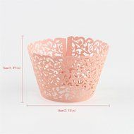 120PCS Classical Lace Cupcake Wrappers Laser Cut Wedding Decorations Wraps(Blue) N8