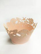 HUAL Cupcake Wrappers 50 Filigree Artistic Bake Cake Paper Cups Shell Lace Laser Cut Liner Baking Cup Muffin Case... N11