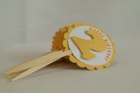 All About Details Shimmer Gold 2nd Birthday Cupcake Toppers, Set of 12 N2