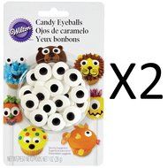 Wilton Large Edible Sugar Candy Eyeballs - Cookie Cupcake Decorations (2-Pack)