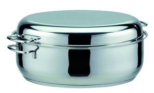 ELO Bella Gusto Stainless Steel Kitchen Induction Cookware Roaster with Stainless Steel Inlay for Braising and... N3