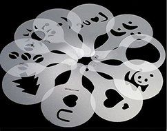Efanr 16PCS/Set Plastic Coffee Latte Garland Mould Printing Model Template Pad Duster Spray Cappuccino Fancy Coffee... N5
