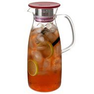FORLIFE Mist Glass Ice Tea Jug , 50-Ounce, Red N8