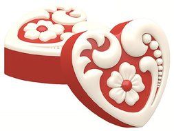 SpinningLeaf Floral Heart Sandwich Cookie Mold N2