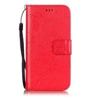 iPhone 7 Case,PHEZEN Embossed Flower Butterfly PU Leather iPhone 7 Wallet Case [Magnetic Closure] [Credit Card... N28