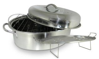Cook Pro 574 All-in-1 Stainless High Dome Roaster and Fish Poacher, 23-Pound