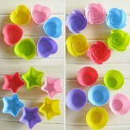 U Choicetore 24 Pcs Silicone Baking Cup/Silicone Cupcake Cup/Muffin Silicone Cup/ Cupcake Liners Each with 6 Different... N6