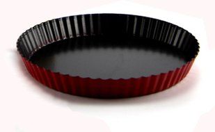 Smartkitch Set of 2 Non-stick 9 inch Pizza Pan, Quiche Pan With Removable Bottom (Red) N2