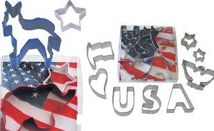 Political Election Cookie Cutter Sets (Both Parties) Democrat &amp; Republican Set 12 Pieces