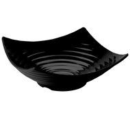 TableCraft Products MB206BK Ribbed Square Bowl, Large, 15.5" x 15.5" x 5.5", Melamine Glossy, Black