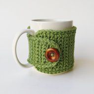 Crochet Coffee Mug Cozy Sage 16 Colors Available N2