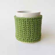 Crochet Coffee Mug Cozy Sage 16 Colors Available N3