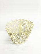 HUAL Cupcake Wrappers 50 Filigree Artistic Bake Cake Paper Cups Large leaves Lace Laser Cut Liner Baking Cup Muffin... N2