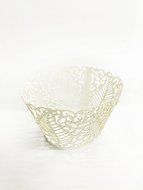 HUAL Cupcake Wrappers 50 Filigree Artistic Bake Cake Paper Cups Large leaves Lace Laser Cut Liner Baking Cup Muffin... N5