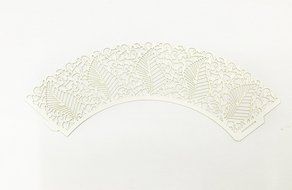 HUAL Cupcake Wrappers 50 Filigree Artistic Bake Cake Paper Cups Large leaves Lace Laser Cut Liner Baking Cup Muffin... N6