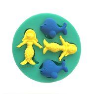 Yunko Mermaid Whale Sea Elemant Cake Decorating Fondant Silicone Mold Chocolate Candy Cupcake Mold