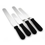 Professional 4-Piece Set of Offset &amp; Straight Stainless Steel Icing Spatulas - Perfect for Decorating Cakes, Pastries... N6