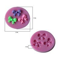 3PCS Bow Shape Silicone Fondant Cake Mold Home Kitchen Baking Sculpting &amp; Modeling Tools--Green N5