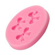 3PCS Bow Shape Silicone Fondant Cake Mold Home Kitchen Baking Sculpting &amp; Modeling Tools--Green N6