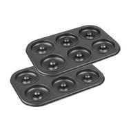 Evelots 6-Cavity Donut &amp; Bagel Baking Pan, Healthy Homemade Doughnuts, 2 Pack N3