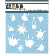Clear Scraps CSSM6-PAINT Translucent Plastic Film Stencil, Paint Splat, 6-Inch x 6-Inch
