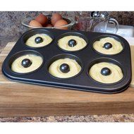 Evelots 6-Cavity Donut &amp; Bagel Baking Pan, Healthy Homemade Doughnuts, 2 Pack N4