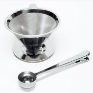 YKSH Stainless Steel Pour Over Coffee Dripper, Reusable Paperless Coffee Filter, Portable Coffee Brewer with Cup... N4