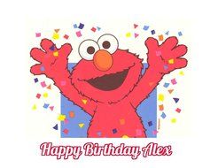 Sesame Street Elmo Edible Image Photo Cake Topper Sheet Personalized Custom Customized Birthday - 1/4 Sheet -...