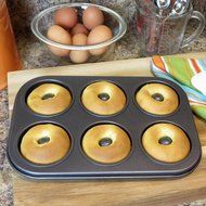 Evelots 6-Cavity Donut &amp; Bagel Baking Pan, Healthy Homemade Doughnuts, 2 Pack N5