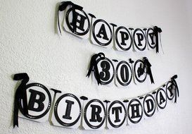 All About Details Black Happy 30th Birthday Banner N3