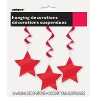 Hanging Star Decorations, 26&quot;, Light Blue, 3 Count N20