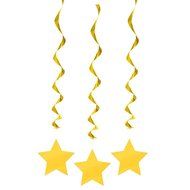 Hanging Star Decorations, 26&quot;, Light Blue, 3 Count N24