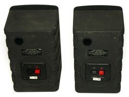 Pair of Optimus Pro X7 Metal Black Indoor / Outdoor 2 Way Speakers - 100W