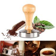 Shop24Hrs Aluminum Casting Espresso Coffee Tamper Flat Base Wood Handle Bean Press Tool N5