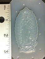 Flexible Resin Mold Virgin Mary Virgen de Guadalupe 3&quot; x 1.5&quot; x 1/4&quot; Deep N3