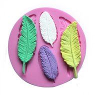 Surprising 4-Cavity Leaf Shape Silicone Mold fondant mold for baking Soap, Candle, Candy, Chocolate ,cake and... N3