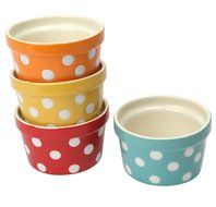 Spotty Ceramic Ramekin Set - Set of 4 by Dexam