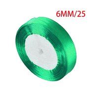 25 yards/roll 6mm Single Face Satin Ribbon Decor Gift Packing Christmas Ribbons-Dark Green N11