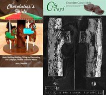 Cybrtrayd &#039;3D Yule Log&#039; Christmas Chocolate Candy Mold with Chocolatier&#039;s Guide