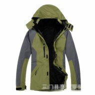 Hanxue Mens Hiking Ski Jacket Softshell 3 in 1 Hiking Raincoat Plus Size Men Waterproof Sportswear with Removable... N23