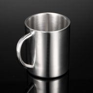 Backpacking mug Double-Wall Stainless Steel Drinking Coffee Tea Cup Tub-shaped Beer Mug V6R0 camping mug N2